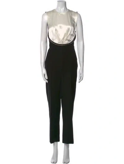Pre-owned Mugler Crew Neck Jumpsuit In Black