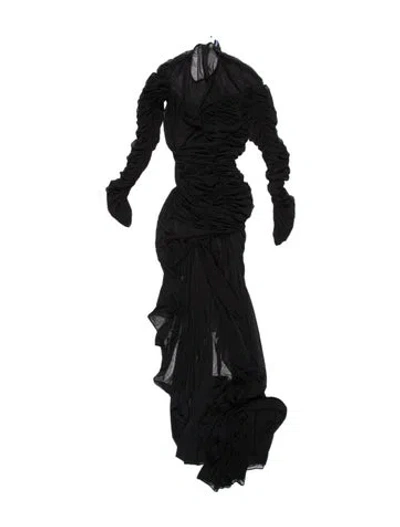 Pre-owned Mugler Crew Neck Jumpsuit W/ Tags In Black