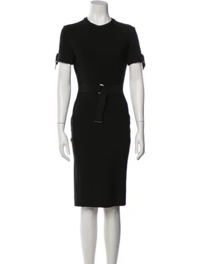 Pre-owned Mugler Crew Neck Knee-length Dress In Black