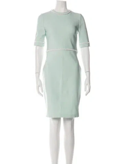 Pre-owned Mugler Crew Neck Knee-length Dress In Green