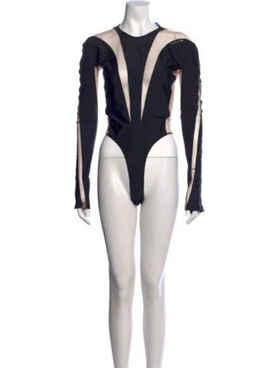 Pre-owned Mugler Crew Neck Long Sleeve Bodysuit