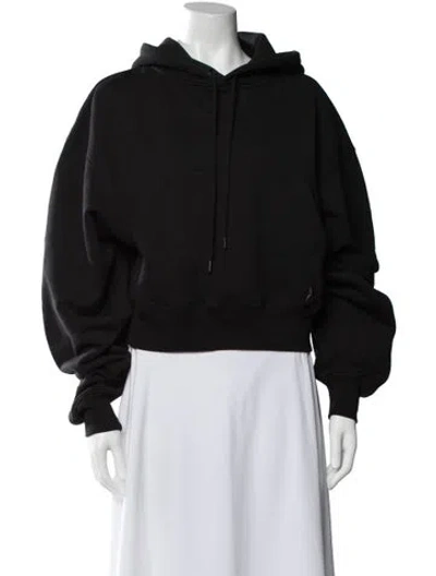 Pre-owned Mugler Crew Neck Long Sleeve Hoodie In Black