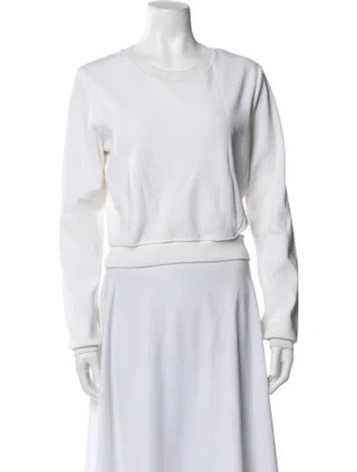 Pre-owned Mugler Crew Neck Long Sleeve Sweatshirt In White