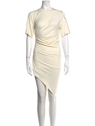 Pre-owned Mugler Crew Neck Mini Dress W/ Tags In Neutral