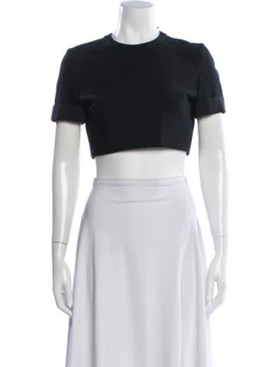 Pre-owned Mugler Crew Neck Short Sleeve Crop Top