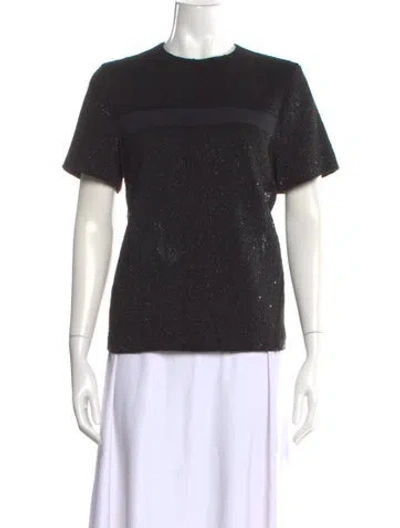 Pre-owned Mugler Crew Neck Short Sleeve Top In Black