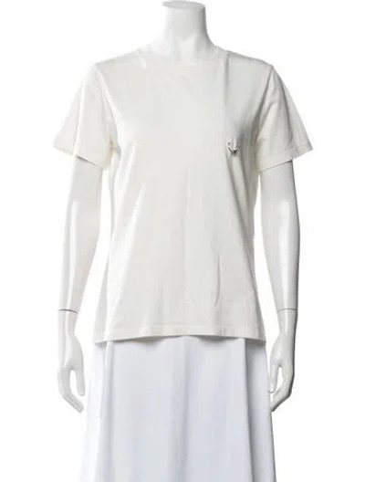 Pre-owned Mugler Crew Neck Short Sleeve T-shirt In White