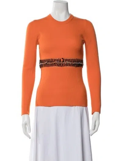 Pre-owned Mugler Crew Neck Sweater In Orange
