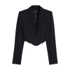 Mugler Cropped Jacket In Black