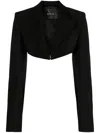 Mugler Cropped Tailored Jacket In Black