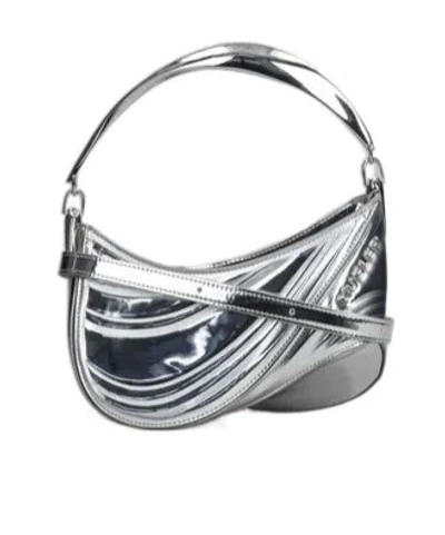 Mugler Curve 01 Shoulder Bag In Gray