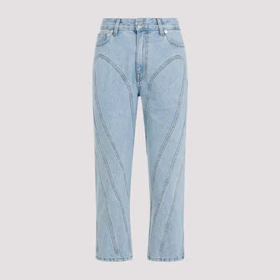 Mugler High-rise Cropped Jeans In Blue