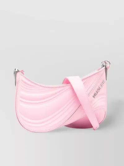 Mugler Curved Shoulder Bag Silver-tone Hardware
