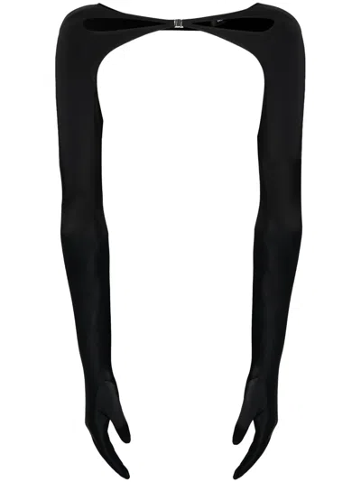 【値下げ】Mugler  bolero gloves ボレログローブ Mugler Cut-out Bolero Gloves In 黑色| ModeSens