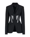 Mugler Cut-out Corseted Blazer In Black