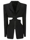 Mugler Black Cut-out Corseted Blazer In Black