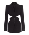 Mugler Black Cut-out Corseted Blazer In Black