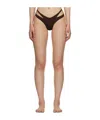 Mugler Cut-out Double-layer Bikini Bottom In Black