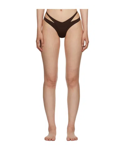 MUGLER CUT-OUT DOUBLE-LAYER BIKINI BOTTOM