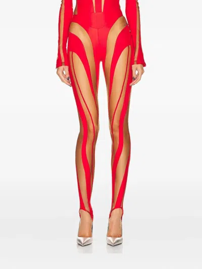 Mugler Cut-out Jumpsuit In Brown