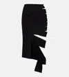 Mugler Cut-out Midi Skirt In Black