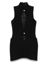 Mugler Black Open Neckline Tailored Dress In Black