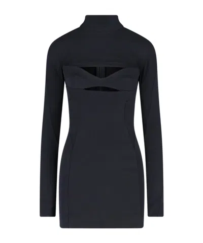 Mugler Cut-out Panelled Minidress In Black