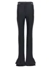 Mugler Flared High-waisted Trousers With Belted Detail In Black