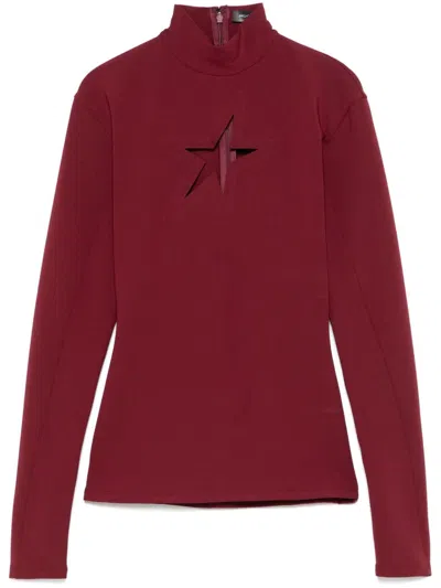 Mugler Cut-out Star Top In Red