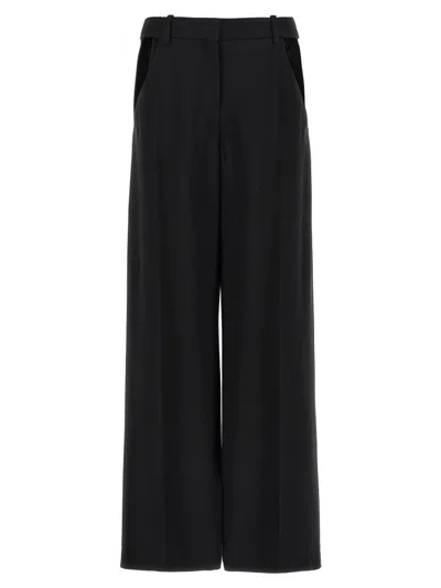 Mugler Cut-out Wide-leg Tailored Trousers In Black