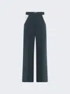 Mugler Cut Out Trousers In Green