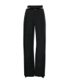 Mugler Cut-out Wide-leg Tailored Trousers In Black