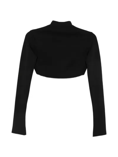 Mugler Cut-out Cropped Top In Black