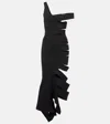 Mugler One-shoulder Cut-out Dress In Black