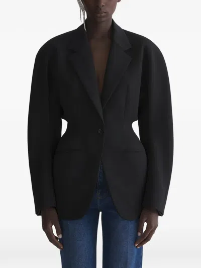 Mugler Cutout Padded Jacket In Black