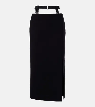 Mugler Cutout Pencil Skirt In Black