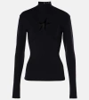 Mugler Long-sleeved Star Top For In Black