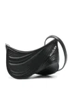 Mugler Spiral Curve Curved Leather Shoulder Bag In Black
