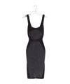 Mugler Denim Buckled Midi Dress In Black