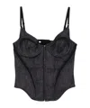 Mugler Denim Corset Top In Black