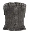 Mugler Denim Corset Top In Black