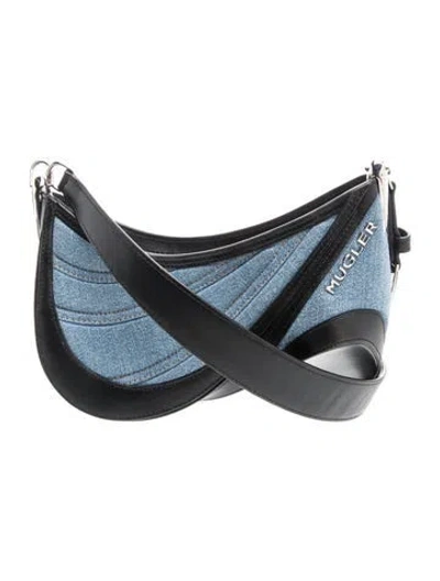 Pre-owned Mugler Denim Crossbody Bag In Blue