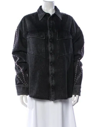 Pre-owned Mugler Denim Jacket In Gray