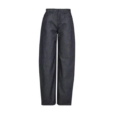 Mugler Denim Pants Straight In Gold