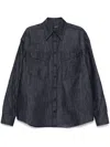 Mugler Denim Shirt In Blue