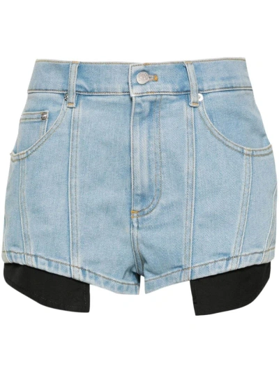 Mugler Panel-detail Denim Shorts