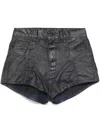 Mugler Straight Patchwork High-rise Shorts In Blau