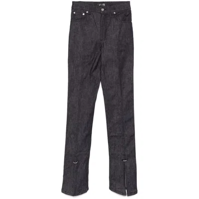 Mugler Piercing-detail Jeans In Blue