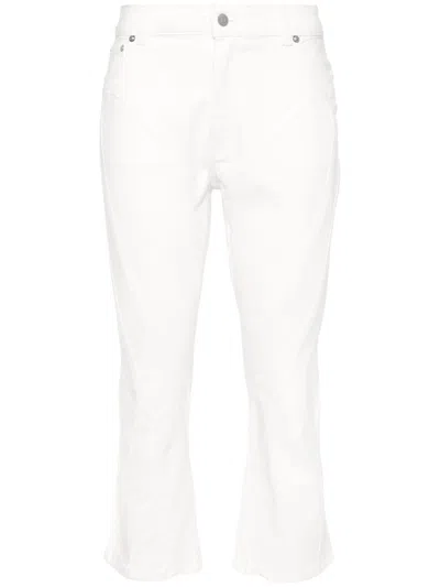 Mugler High-rise Cropped Jeans In White