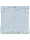 Mugler Women's Denim Bustier Top In Blue